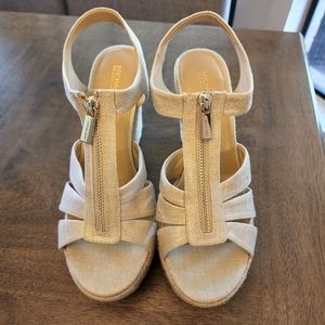 Michael Kors Berkley Metallic Wedge Sandal 8.5
